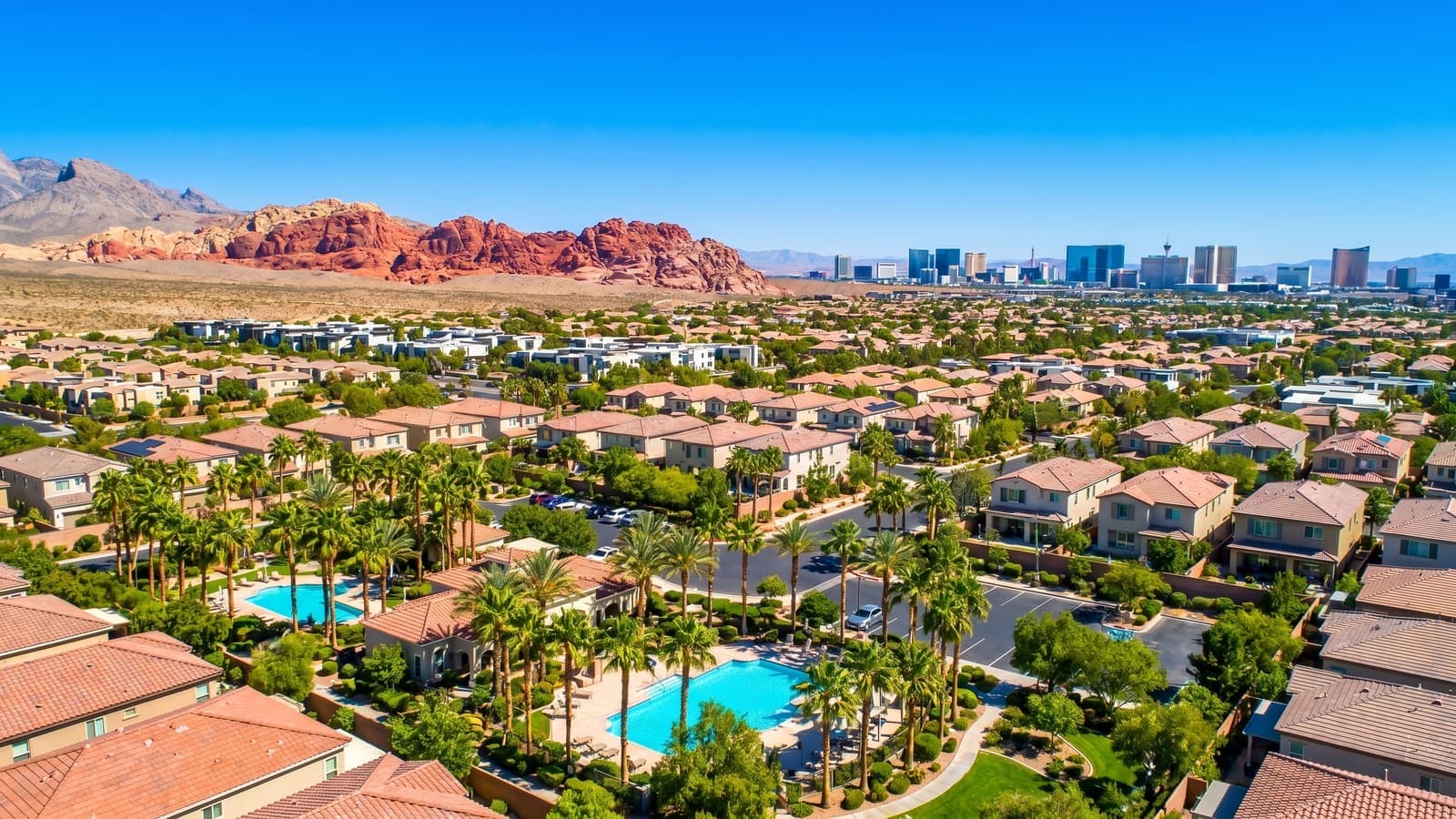 Paradise, Nevada — Las Vegas Strip high-rises, UNLV campus, and mid-century neighborhoods in Clark County's largest unincorporated town